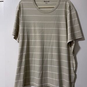 Madewell Men's Sage Green Striped Tee
